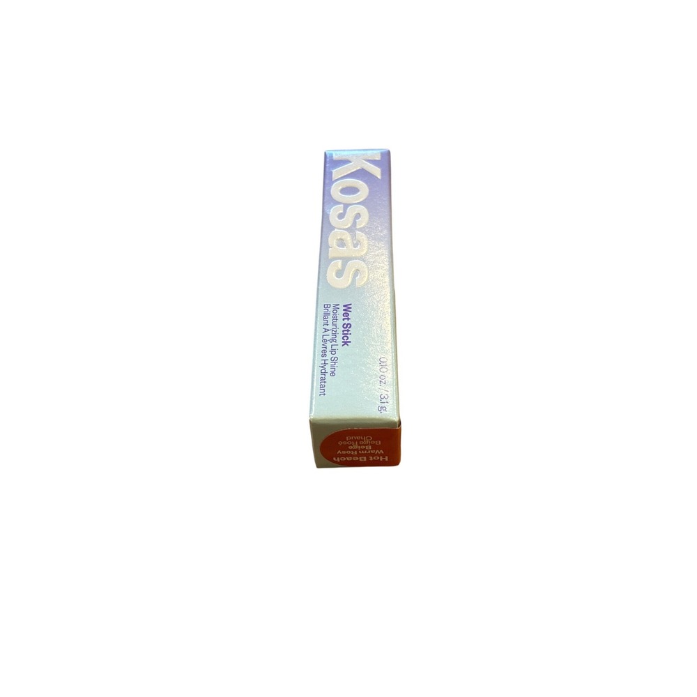 Kosas Wet Stick Moisturizing Lip Shine Hot Beach Warm Rosy Beige 0.10 oz NIB